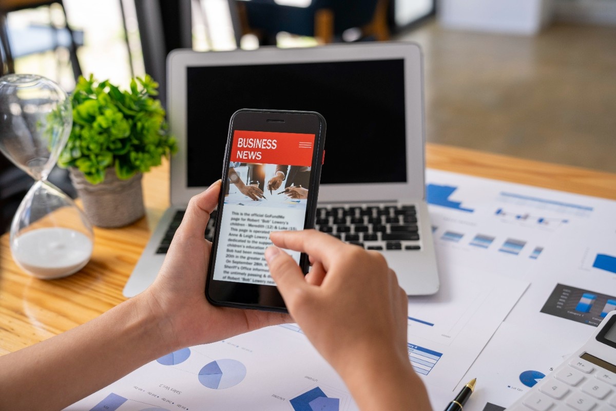 Smartphone displaying website with fast loading and responsive mobile performance